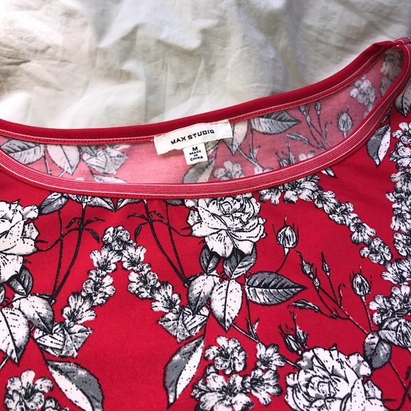 Red Floral Max Studio Dress - Picture 3 of 5